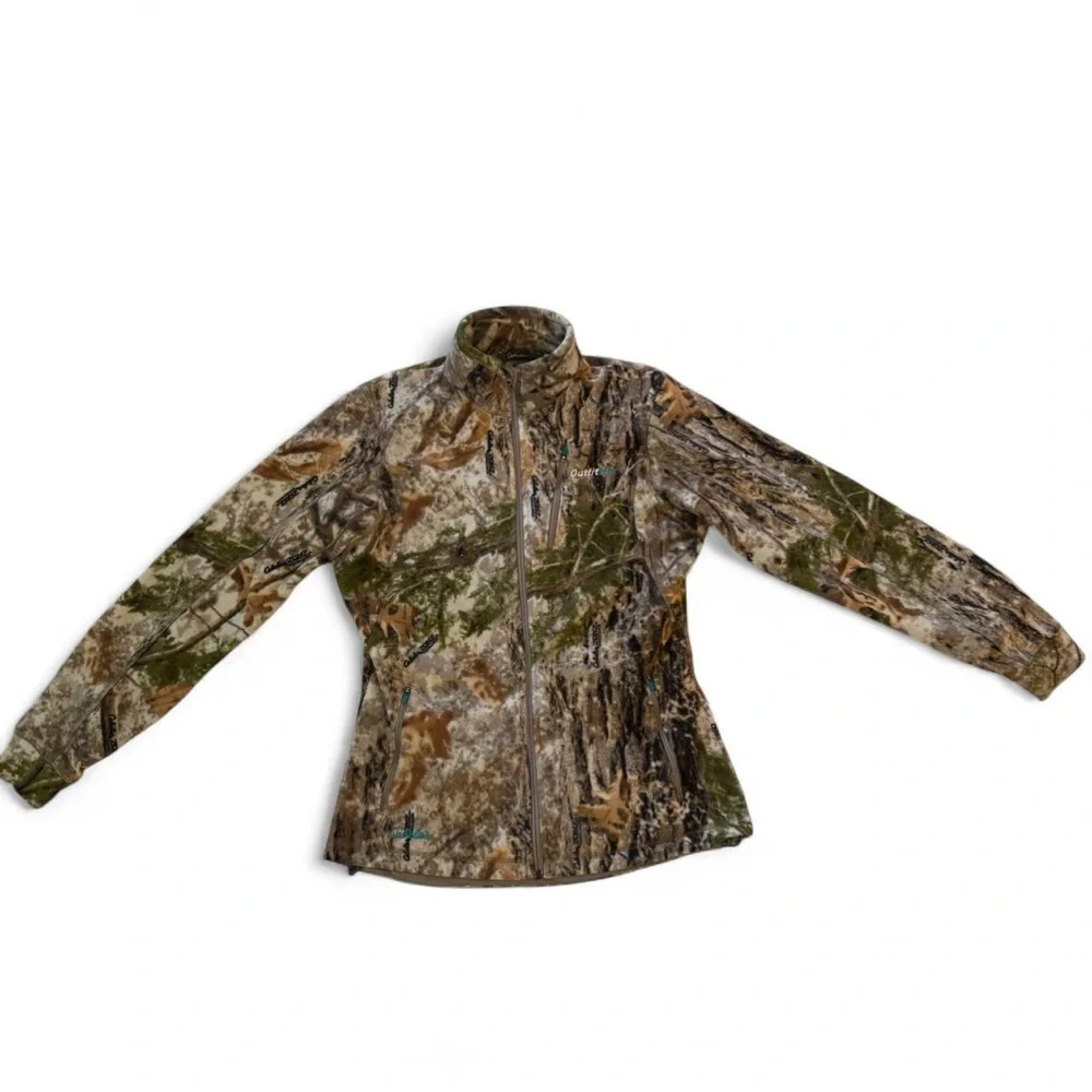 Cabela's Camouflage Fleece Zip Up Sweatshirt - Picture 2 of 8